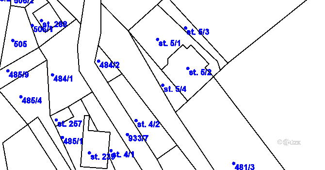 Parcela st. 5/4 v KÚ Mikulov v Krušných horách, Katastrální mapa