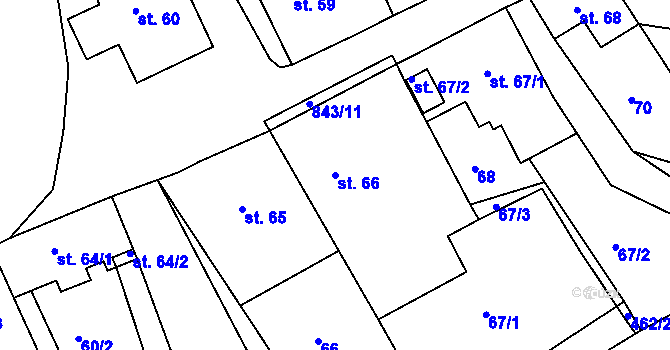 Parcela st. 66 v KÚ Mikulov v Krušných horách, Katastrální mapa