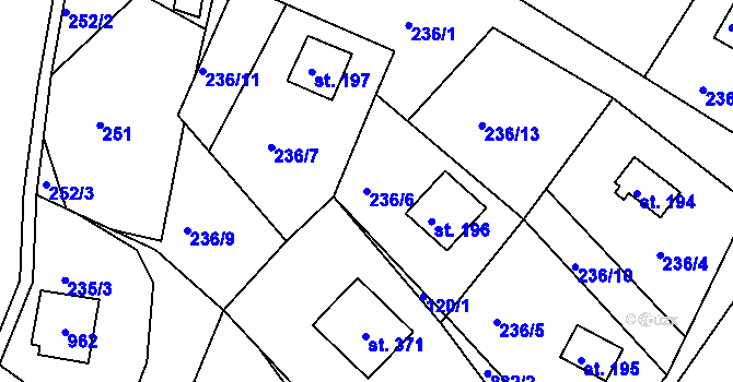 Parcela st. 236/6 v KÚ Mikulov v Krušných horách, Katastrální mapa