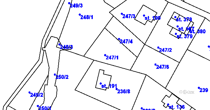 Parcela st. 247/1 v KÚ Mikulov v Krušných horách, Katastrální mapa