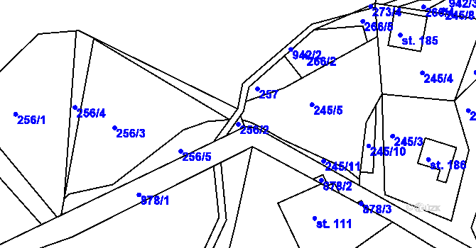 Parcela st. 256/2 v KÚ Mikulov v Krušných horách, Katastrální mapa