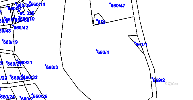 Parcela st. 660/4 v KÚ Mikulov v Krušných horách, Katastrální mapa