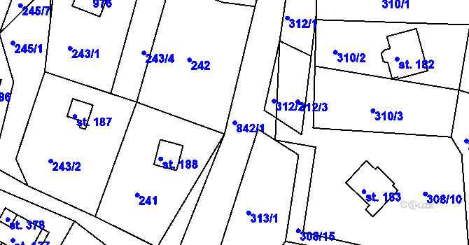 Parcela st. 842/1 v KÚ Mikulov v Krušných horách, Katastrální mapa