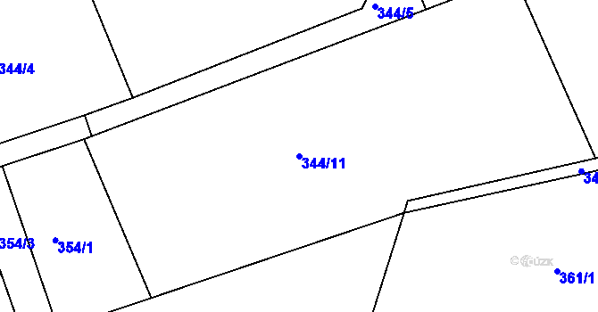 Parcela st. 344/11 v KÚ Mikulov v Krušných horách, Katastrální mapa