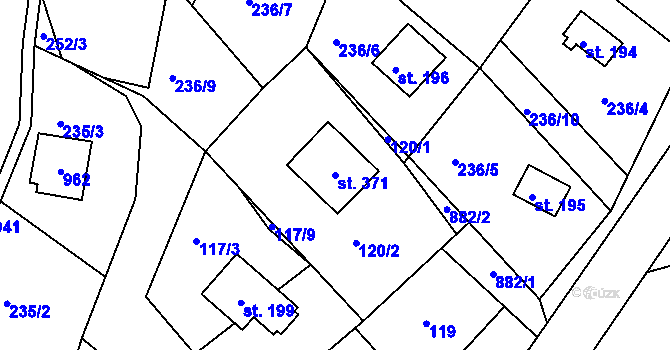 Parcela st. 371 v KÚ Mikulov v Krušných horách, Katastrální mapa