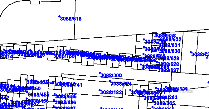 Parcela st. 3088/403 v KÚ Mikulov na Moravě, Katastrální mapa