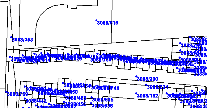 Parcela st. 3088/409 v KÚ Mikulov na Moravě, Katastrální mapa