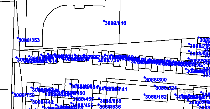 Parcela st. 3088/410 v KÚ Mikulov na Moravě, Katastrální mapa