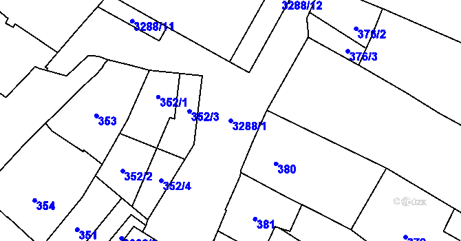 Parcela st. 3288/1 v KÚ Mikulov na Moravě, Katastrální mapa