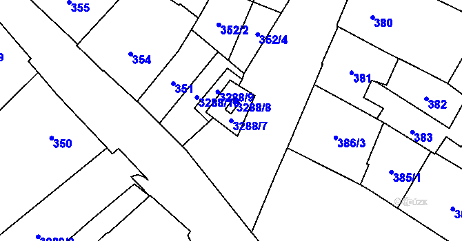 Parcela st. 3288/7 v KÚ Mikulov na Moravě, Katastrální mapa