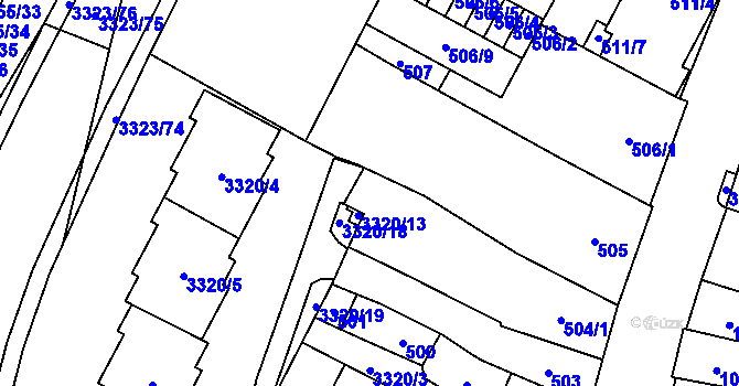 Parcela st. 3320/11 v KÚ Mikulov na Moravě, Katastrální mapa