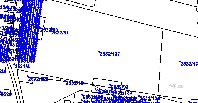 Parcela st. 2532/137 v KÚ Mikulov na Moravě, Katastrální mapa