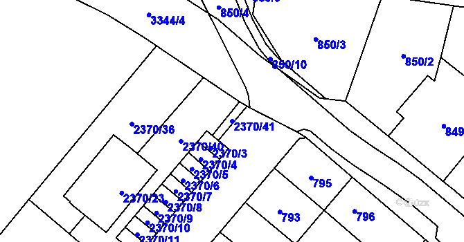 Parcela st. 2370/41 v KÚ Mikulov na Moravě, Katastrální mapa