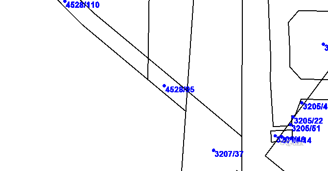 Parcela st. 4528/95 v KÚ Mikulov na Moravě, Katastrální mapa