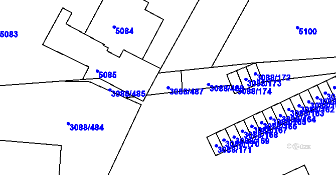 Parcela st. 3088/487 v KÚ Mikulov na Moravě, Katastrální mapa