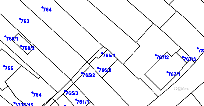 Parcela st. 765/1 v KÚ Mikulov na Moravě, Katastrální mapa