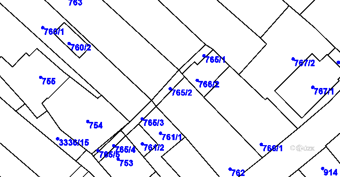Parcela st. 765/2 v KÚ Mikulov na Moravě, Katastrální mapa