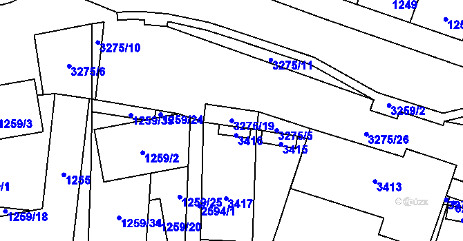 Parcela st. 3275/19 v KÚ Mikulov na Moravě, Katastrální mapa