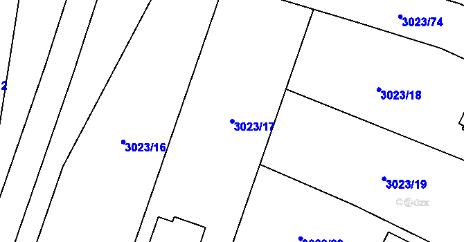 Parcela st. 3023/17 v KÚ Mikulov na Moravě, Katastrální mapa