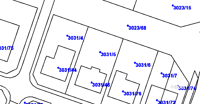 Parcela st. 3031/5 v KÚ Mikulov na Moravě, Katastrální mapa
