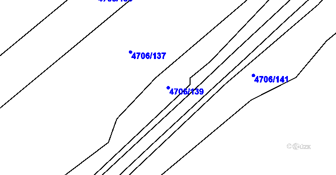 Parcela st. 4706/139 v KÚ Mikulov na Moravě, Katastrální mapa