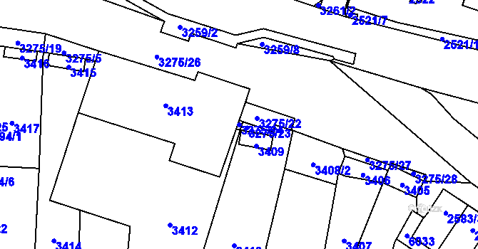 Parcela st. 3275/24 v KÚ Mikulov na Moravě, Katastrální mapa