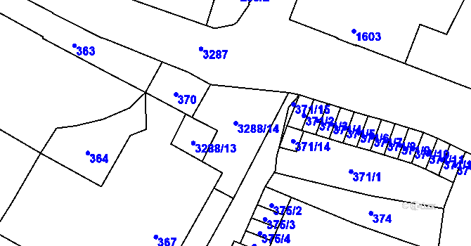Parcela st. 3288/14 v KÚ Mikulov na Moravě, Katastrální mapa