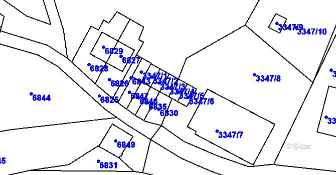 Parcela st. 3347/4 v KÚ Mikulov na Moravě, Katastrální mapa