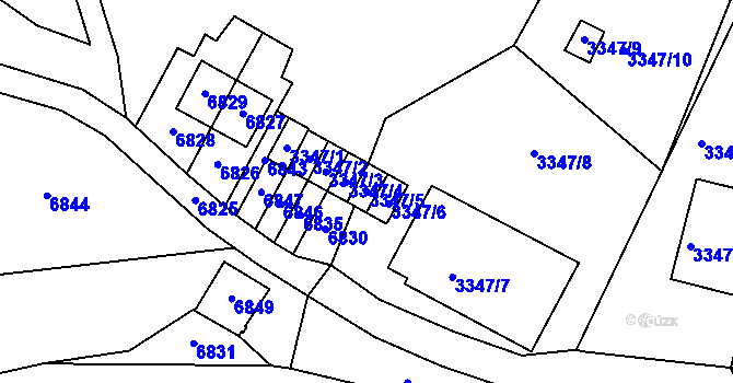 Parcela st. 3347/5 v KÚ Mikulov na Moravě, Katastrální mapa