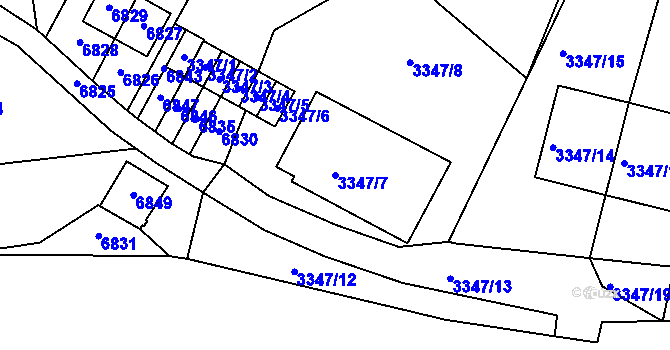 Parcela st. 3347/7 v KÚ Mikulov na Moravě, Katastrální mapa