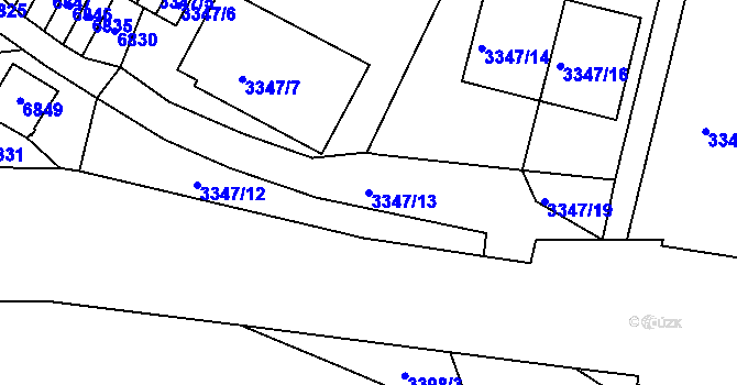 Parcela st. 3347/13 v KÚ Mikulov na Moravě, Katastrální mapa