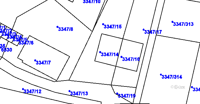 Parcela st. 3347/14 v KÚ Mikulov na Moravě, Katastrální mapa