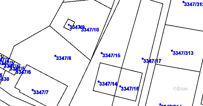 Parcela st. 3347/15 v KÚ Mikulov na Moravě, Katastrální mapa