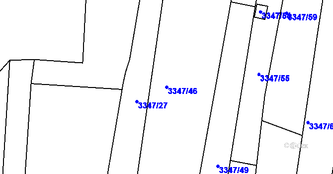 Parcela st. 3347/46 v KÚ Mikulov na Moravě, Katastrální mapa