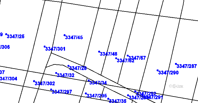 Parcela st. 3347/48 v KÚ Mikulov na Moravě, Katastrální mapa