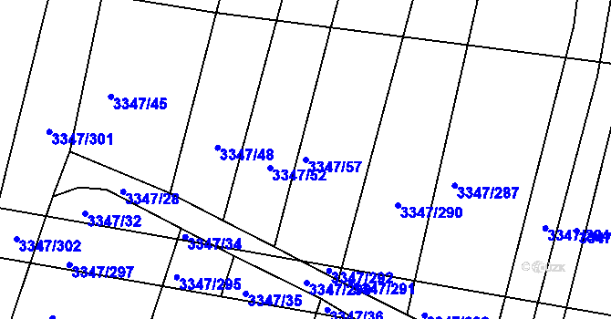 Parcela st. 3347/57 v KÚ Mikulov na Moravě, Katastrální mapa