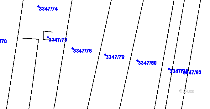 Parcela st. 3347/79 v KÚ Mikulov na Moravě, Katastrální mapa