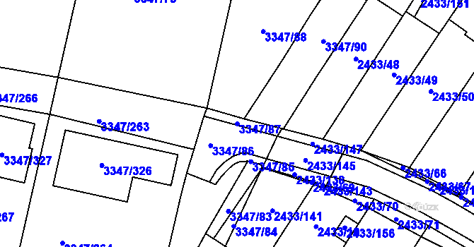 Parcela st. 3347/87 v KÚ Mikulov na Moravě, Katastrální mapa