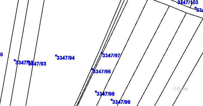Parcela st. 3347/97 v KÚ Mikulov na Moravě, Katastrální mapa