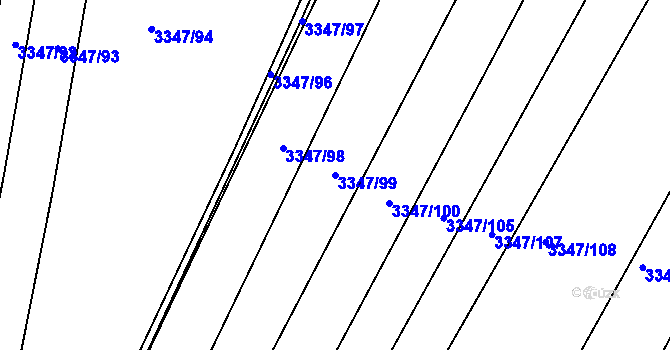 Parcela st. 3347/99 v KÚ Mikulov na Moravě, Katastrální mapa