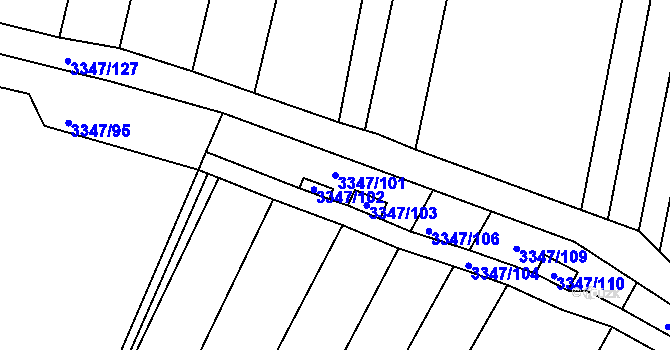 Parcela st. 3347/101 v KÚ Mikulov na Moravě, Katastrální mapa
