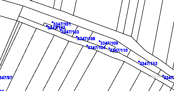 Parcela st. 3347/104 v KÚ Mikulov na Moravě, Katastrální mapa