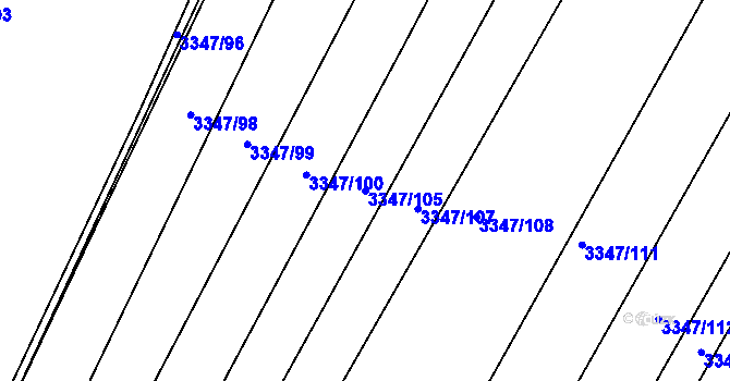 Parcela st. 3347/105 v KÚ Mikulov na Moravě, Katastrální mapa