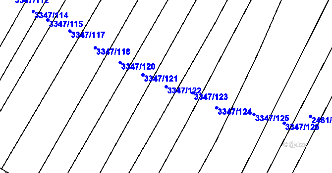 Parcela st. 3347/122 v KÚ Mikulov na Moravě, Katastrální mapa