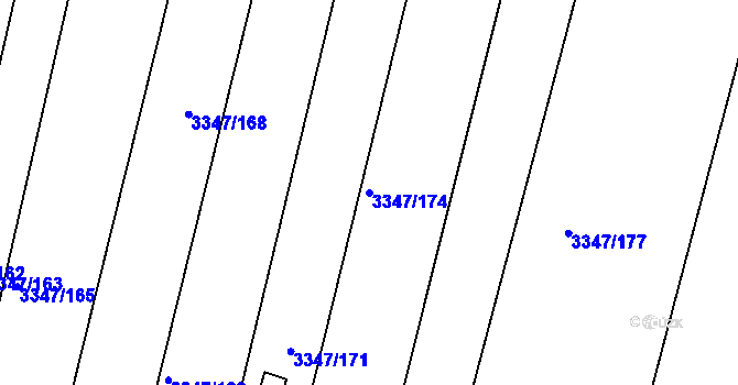 Parcela st. 3347/174 v KÚ Mikulov na Moravě, Katastrální mapa