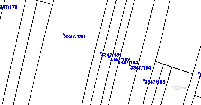 Parcela st. 3347/181 v KÚ Mikulov na Moravě, Katastrální mapa