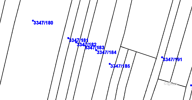 Parcela st. 3347/184 v KÚ Mikulov na Moravě, Katastrální mapa