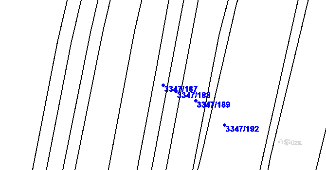Parcela st. 3347/187 v KÚ Mikulov na Moravě, Katastrální mapa
