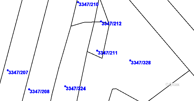 Parcela st. 3347/211 v KÚ Mikulov na Moravě, Katastrální mapa
