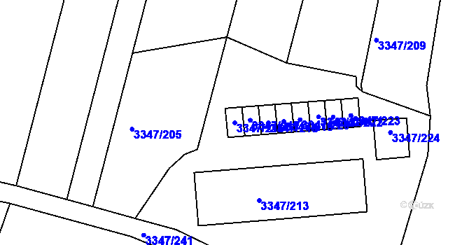 Parcela st. 3347/216 v KÚ Mikulov na Moravě, Katastrální mapa